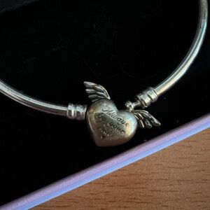 Pandora Moments Winged Heart Bangle
